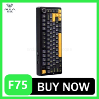 AULA F75 Mechanical Keyboard 2.4G Wireless Bluetooth Gaming RGB Customized 75% Layout OEM Profile Gasket Structure Gifts