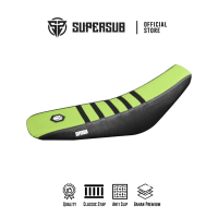 KULIT SARUNG JOK PREMIUM HITAM HIJAU SUPERSUB TYPE CLASSIC 2TONE TRAIL SUPERMOTO ENDURO TRABAS UNIVE
