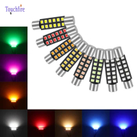 100pcs Festoon C5W 31/28mm 2016-12SMD LED Car Bulb Reading Dome Interior License Plate Door Light Auto Lamps White Red T6 B6 12V
