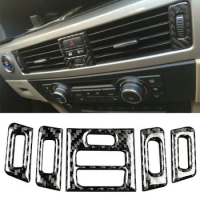 Car Air Vent Outlet Trim Covers Carbon Fiber Interior Central Air Vent Outlet Trim For BMW E90 E92 E93 2005-2012