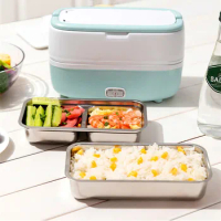 220V Household Portable Electric Heating Box 2 Layers Rice Cooker With Stainless Steel Inner Multi Cooker EU/AU/UK/US Plug