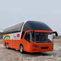 Electric Tourist Toy Traffic Double Decker Bus Alloy Car Model Diecasts Metal City Tour Bus Car Model Sound and Light Kids Gifts