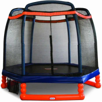 7FT Trampoline,Durable high-quality kid Trampoline,Easy to assemble with protective safety net，Foam Pad