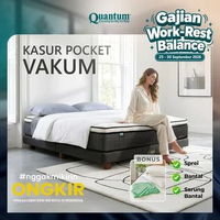 Kasur Pocket Vakum Quantum - Bonus Sprei & Bantal 90 x 200