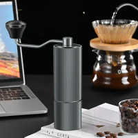 Adjustable thickness coffee bean grinder, hand grinder, hand operated coffee grinder, portable coffee bean grinder