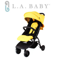【美國 L.A. Baby】旅行摺疊嬰兒手推車-黃色