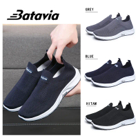 Batavia B22 Baru Pria Kanvas Sepatu Rajutan Sepatu Pria Nyaman Bernapas Sepatu Pria Jogging Olahraga