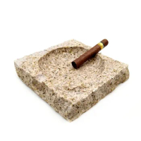 Wholesale 20pcs Customized New Design Unbreakable Granite Decorative Custom Ashtray With Cigarette Holder Design