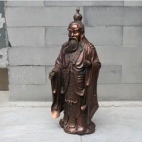 China Taoism Leader Bronze Stand Tai Shang Laojun Taoist Buddha God Statue