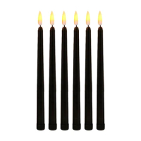 Promotion! Pack Of 18 Black LED Birthday Candles,Yellow Flameless Flickering Battery Operated LED Halloween Candles