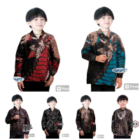 Kemeja batik anak laki-laki lengan panjang usia 2th - 12th seragam kain textile halus Katun Bayi Pri