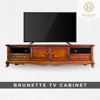 HALIM Brunette Meja TV Klasik Vintage Mewah / Kabinet TV Premium 2 Laci dan 2 Pintu / TV Cabinet