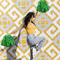 1/5 Pair Cheerleader Metallic Foil PomPoms With Handle For Sports Cheers Ball Dance Fancy Dress E3X5