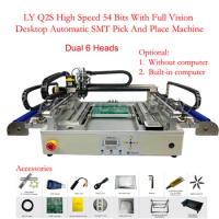 LY Q2S High Speed 54 Bits With Full Vision Desktop Automatic SMT Pick And Place Machine Chip Mounter LED SMD Dual 6 Heads For PC