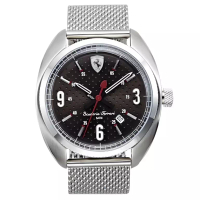 Ferrari Scuderia Ferrari - Jam Tangan Quartz Analog Pria - All Silver Stainless Steel Case - 0830211
