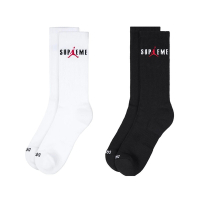 NIKE Supreme x Jordan White Crew Socks 襪子 白色/黑色 聯名款 配件 HF1398-100/HF1398-010