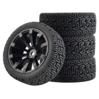 RC Car Rubber Tires &amp; Wheels Rims 12mm Hex Hub for WLtoys 144001 and 1/18 1/16 1/10 Car Tyre(4-Pack)