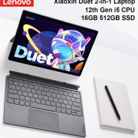 New Lenovo Xiaoxin Duet 12.4 Inch 2-IN-1 Laptop +2560x1600 Touch Tablet With i5-1235U 16GB 512GB SSD Face Recognition Dual Mode