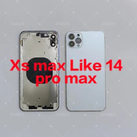 DIY Battery Cover For iPhone Xs max housing like 14Pro max Rear Chassis Xs max Convert to 13Pro Max Backshell Free Flash