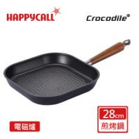 【韓國HAPPYCALL】石墨烯IH瞬熱原木不沾鍋28公分方煎鍋(電磁爐適用平煎鍋)