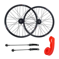 20 inch Folding Bike Wheel 20x1.25-2.215 Bicycle Wheelset Schrader Valve Disc Brake 32H Hub Wheels &amp; Quick Release Skewer