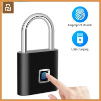 YOYOPIN Keyless USB Charging Fingerprint Lock Smart Padlock door lock 0.1sec Unlock Portable Anti-theft Fingerprint Padlock Zinc