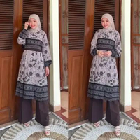 Dress wanita Raya Series Kharisma Dress Elegant Baju Raya Gamis GHAIDA CHOCO