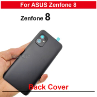 1Pcs Black / White Back Cover With Rear Camera Lens Frame Replacement Parts For ASUS Zenfone 8