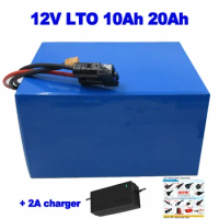 Deep cycle 12V 10Ah 20Ah LTO Lithium titanate battery pack for wind solar system UPS Robot electric tools Atomizer + 2A charger