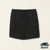 【Roots】Roots男裝-絕對經典系列 海狸LOGO毛圈布口袋短褲(黑色)