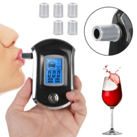 Manual Digital Breath Alcohol Tester LCD Screen Mini AT6000 Breath Drunk Driving Analyzer