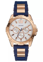Guess Guess W0325L8 - Jam Tangan Chronograph Wanita - Rosegold - Blue Rubber Strap