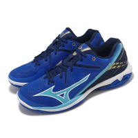 Mizuno 羽球鞋 Wave Claw 3 男鞋 寬楦 藍 黑 緩衝 止滑 室內運動 運動鞋 美津濃 71GA2443-01
