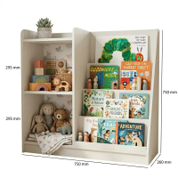 Rak Buku Anak Mainan Montessori PAUD TK SD Pojok Baca AUFA Putih - 5 Susun, 75cm Tinggi, 60cm Panjan