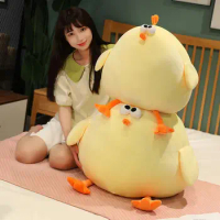 Squishy Yellow Chick Doll Stuffed Fatty Soft Chicken Animal Plush Toy Elastic Pillow Cuddly Toy Comforting Birthday Gift