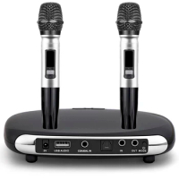 Bluetooth Wireless Karaoke Echo Mixer System Singing Machine Microphone Optical Coaxial Karaoke Player Box