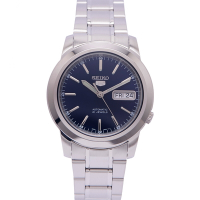 SEIKO 5號機芯機械不鏽鋼錶帶手錶(SNKE51K1)-藍面x銀色/38mm