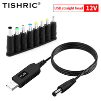 TISHRIC Usb DC Power Cable For Usb Router USB 5V To DC 12V 9V Adapter 2.1x5.5mm Via Powerbank Power Supply Plug Jack Connector