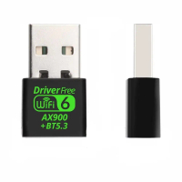 Chơi và chơi Bộ thu WiFi Bộ điều hợp mạng Wifi AX900 Bluetooth 5.3 Thiết bị thu phát WLAN Thẻ mạng 2