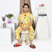 Pakaian One Set Setelan Stelan Baju Bju Tidur Piyama Piama Lengan Pendek Celana Panjang Anak Anak Ke