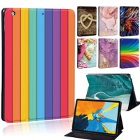 Tablet Case for Lenovo Tab M10/Tab M10 Plus/Tab E10 10.1 Inch Watercolor&amp;3D Series Funda PU Leather Stand Cover + Free Stylus