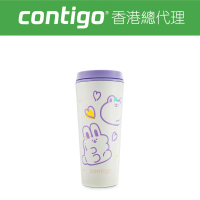 contigo 雙飲口保溫杯 (不銹鋼) 18oz (520ml) - 白色杯身+軟萌愛心兔圖案