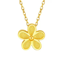 24k pure gold pendant 3d hard gold jewelry 999 real gold charms gold flower pendant for women