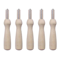 5 Pcs/Set Needle Felting Tools Poking Felting Needles with Wooden Needle Holder Basic Needle Felting Starter