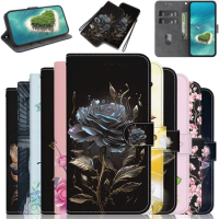 Stand Flip Wallet Case For Huawei Y9 Y7 PRIME Y5 Y6 2019 Y5P Y6p Y8p y9S Y6 2018 Y7A Magnetic Flip Painted Pattern Wallet Case