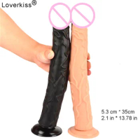 35*5.3 CM Long Dildo Realistic Dildo Suction Cup Soft Flexible Huge Dildo Super Big Dildo Horse Dick Penis for Women Gay Lesbian