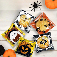 Biskut Halloween, 100pcs, Beg Pembungkusan Gula-gula, Hadiah Pesta Hantu, Beg Pengedap Sendiri