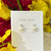 HaiMei | Anting Mutiara Asli Berlian Moissanite AN-032