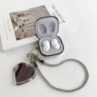 ins mirror Lanyard For Samsung Galaxy Buds 2 PRO / Buds Live Silicone plating Earphone Case with Keyring Case for Galaxy 2pro