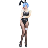 Re Zero Kara Hajimeru Isekai Seikatsu Ramu RAM Remu REM Sexy Bunny Girl Maid Dress Uniform Cosplay Costumes with ears and socks